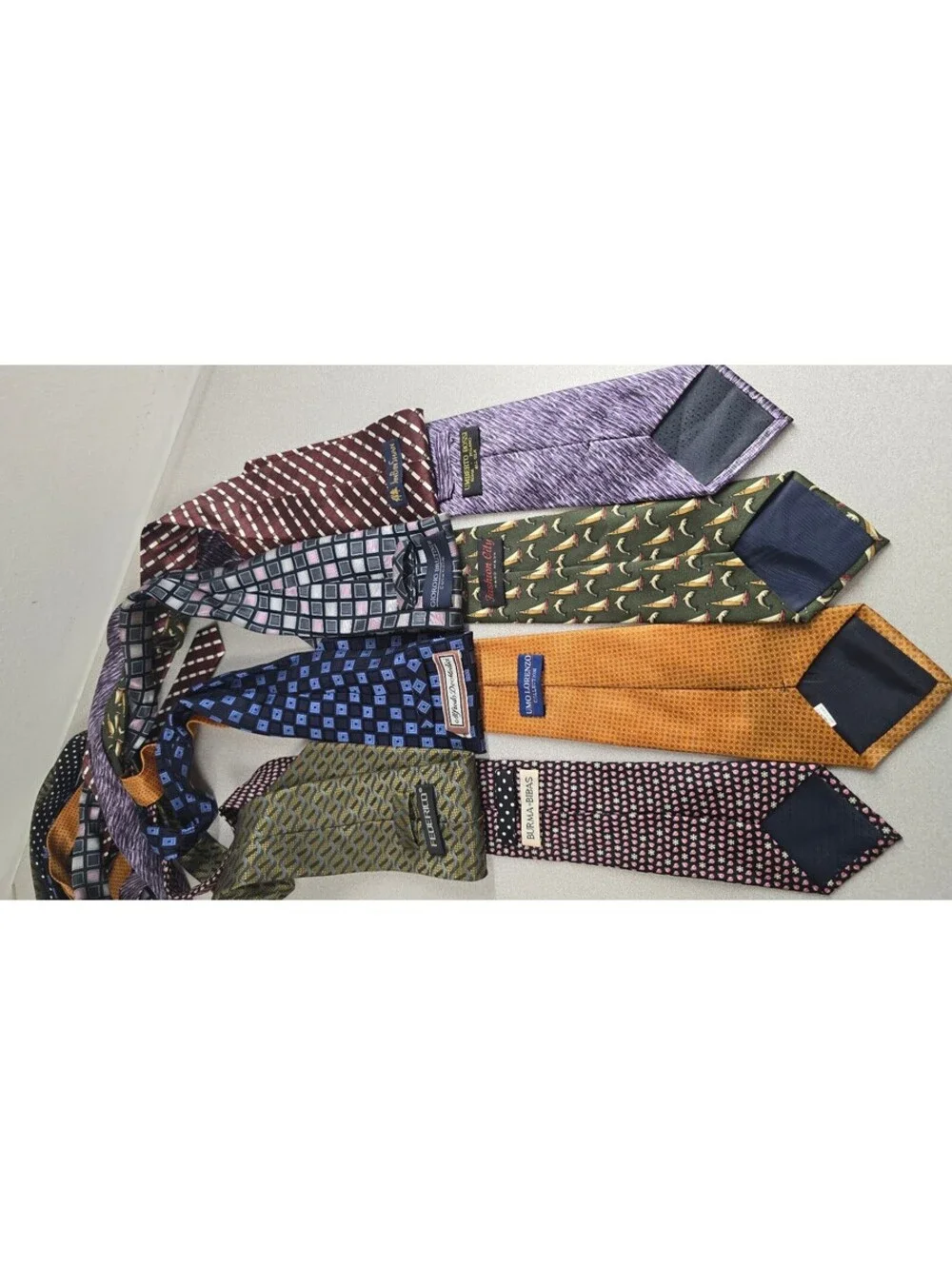 Lot of 8 Men's Designer Ties Silk Vintage Mixed Brands
